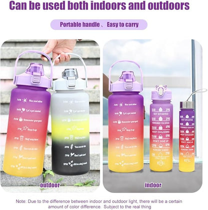 Motywacyjna Butelka na Wodę ze Słomką - Nawodnienie na Co Dzień