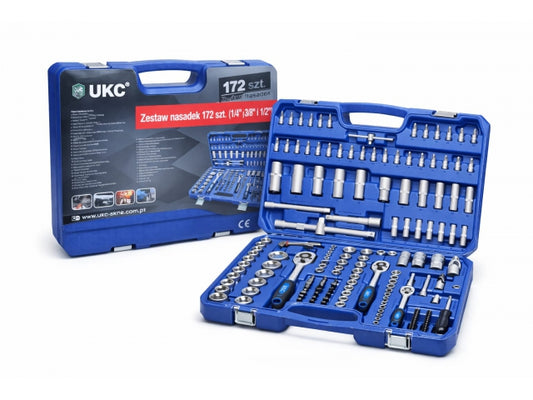 Zestaw Kluczy Nasadowych UKC 172 El. – 1/4, 3/8 i 1/2" – zdjęcie główne