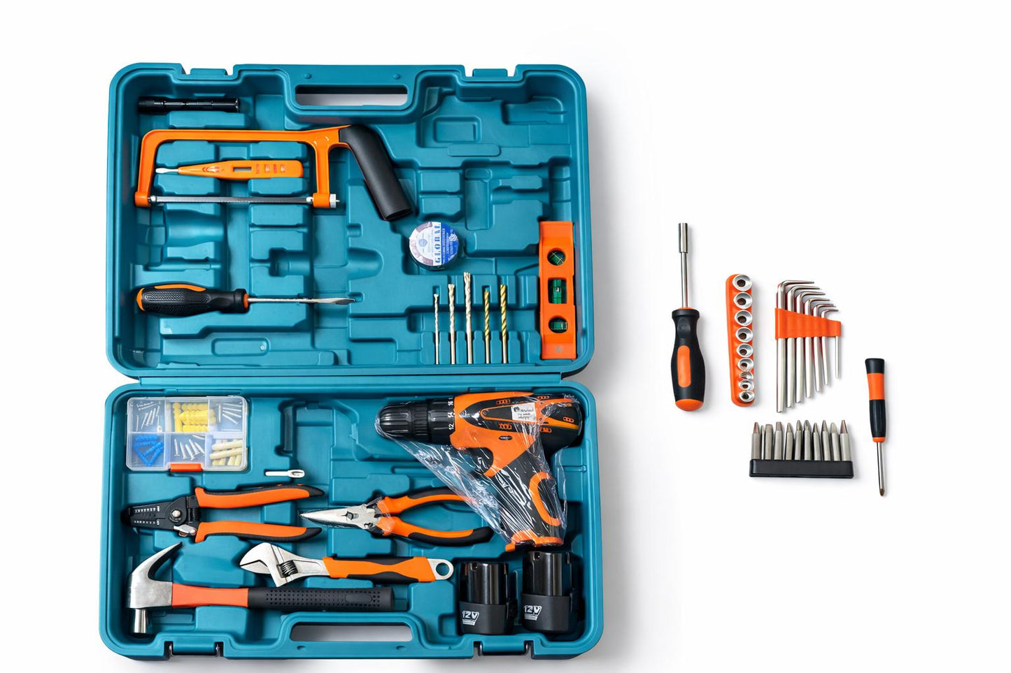 Zestaw Narzędzi z Wiertarką Akumulatorową i Multimetrem 82w1