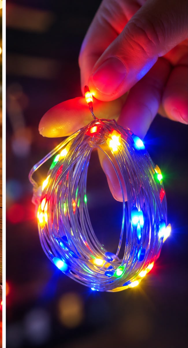 Girlanda LED multikolor – zbliżenie diod