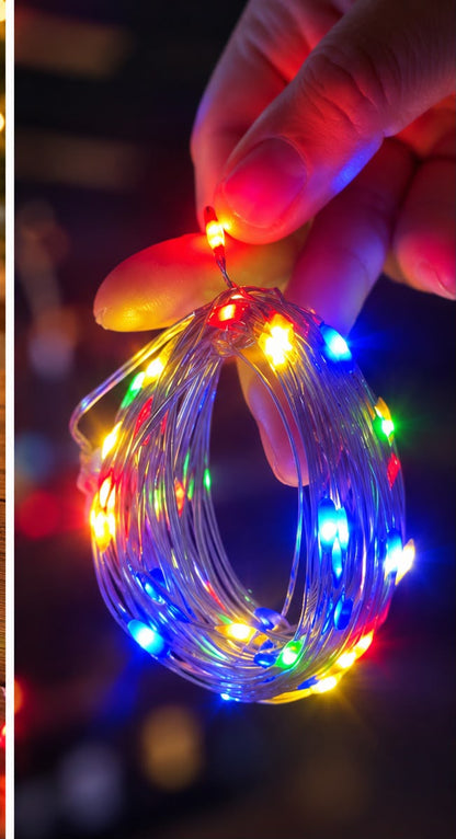 Girlanda LED multikolor – zbliżenie diod