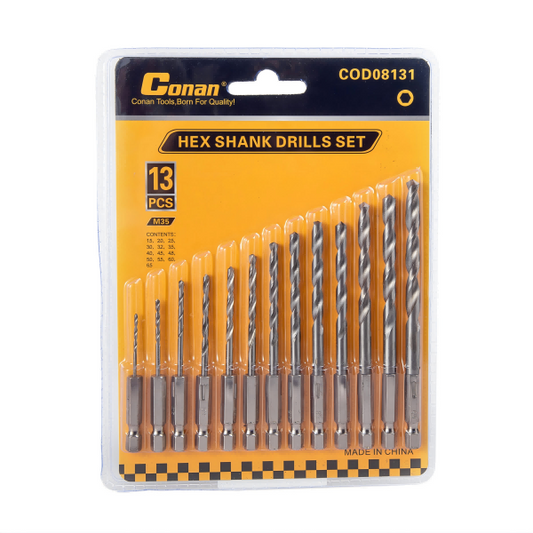 Wiertła HSS-Co M35 z chwytem sześciokątnym Conan 13 szt. do metalu