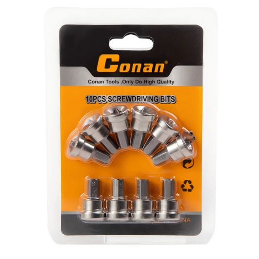 Zestaw 10 Magnetycznych Bitów do Wkrętarki Conan - Wysoka Jakość