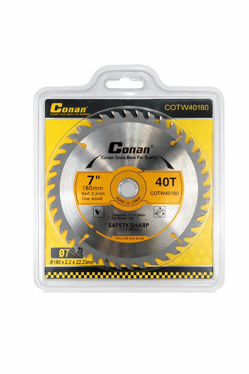 Tools 180Mm*40T Tct Saw Blade For Wood Cutting Cotw40180