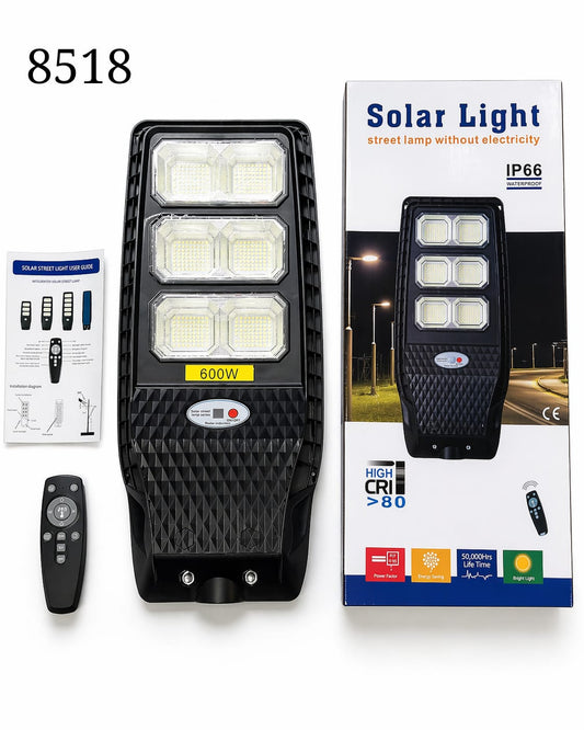 Solarna Lampa Uliczna LED 600W IP66 z Pilotem - Oszczędność Energii