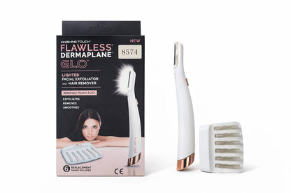 Flawless Dermaplane Glow - Podświetlany Eksfoliator i Depilator do Twarzy