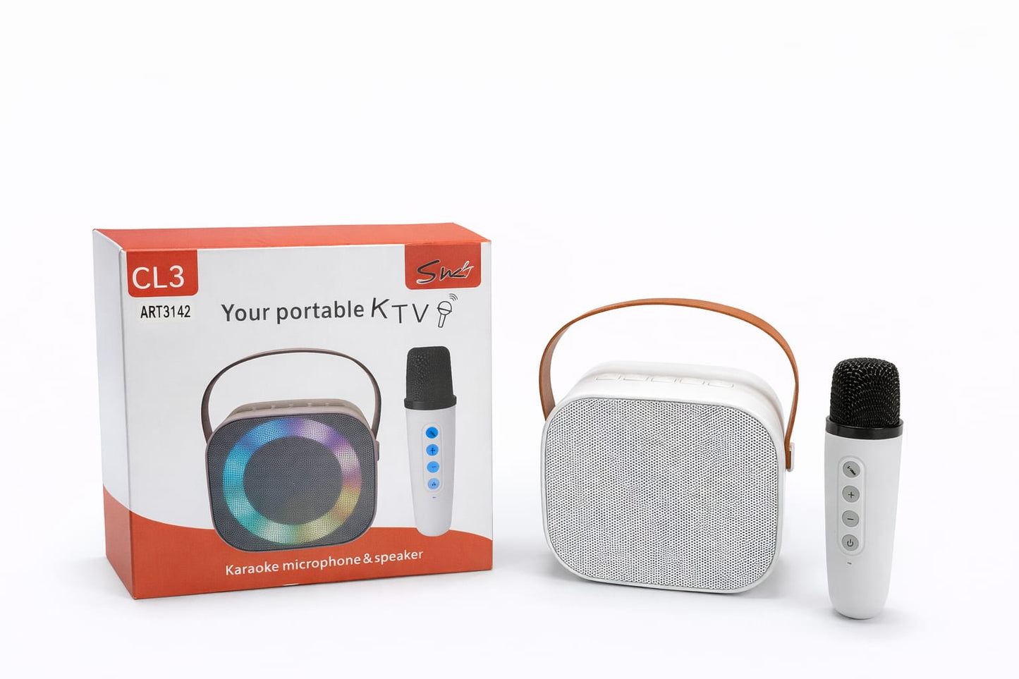 Zestaw Karaoke Bluetooth z Dwoma Mikrofonami i Głośnikiem RGB