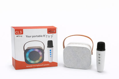Zestaw Karaoke Bluetooth z Dwoma Mikrofonami i Głośnikiem RGB