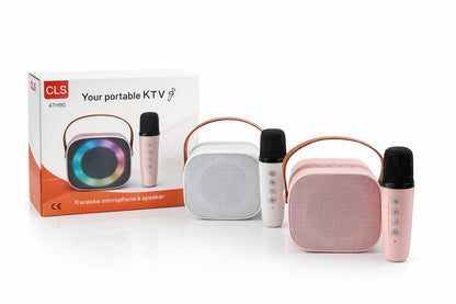 Zestaw Karaoke Bluetooth z Dwoma Mikrofonami i Głośnikiem RGB