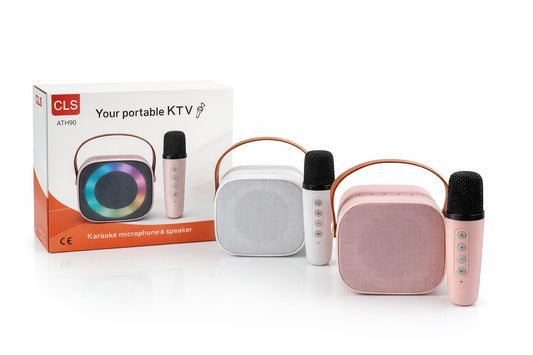 Zestaw Karaoke Bluetooth z Dwoma Mikrofonami i Głośnikiem RGB