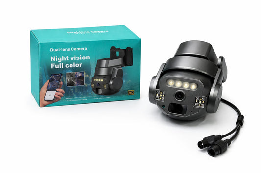 Kamera Bezpieczeństwa HD z Podwójnym Obiektywem i Kolorową Wizją Nocną