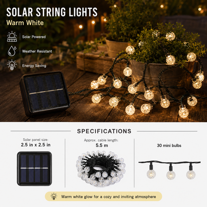 Solarne Lampki LED Kule Bańki Ogrodowe - Dekoracja Zewnętrzna