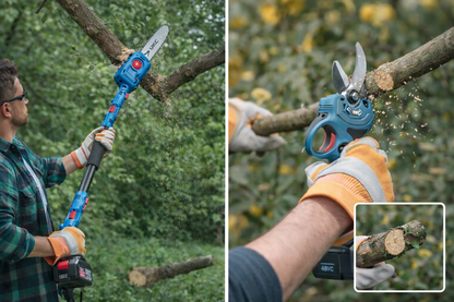 Zestaw Akumulatorowych Narzędzi Ogrodowych UKC 48V: Nożyce, Mini Piła, Teleskop