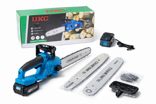 UKC Pilarka Akumulatorowa 48V 12/16 cali z 2 Bateriami i Łańcuchami