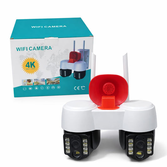 Kamera Zewnętrzna WiFi 4K Dual Lens z Syreną | Monitoring