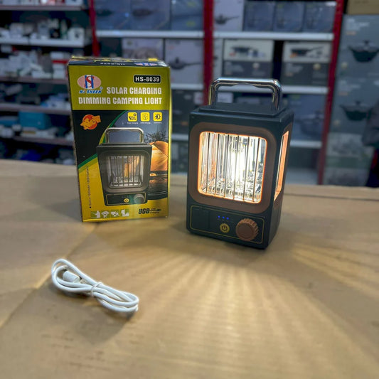 Latarnia Kempingowa Solarna Retro HS-8039 USB Ściemniana