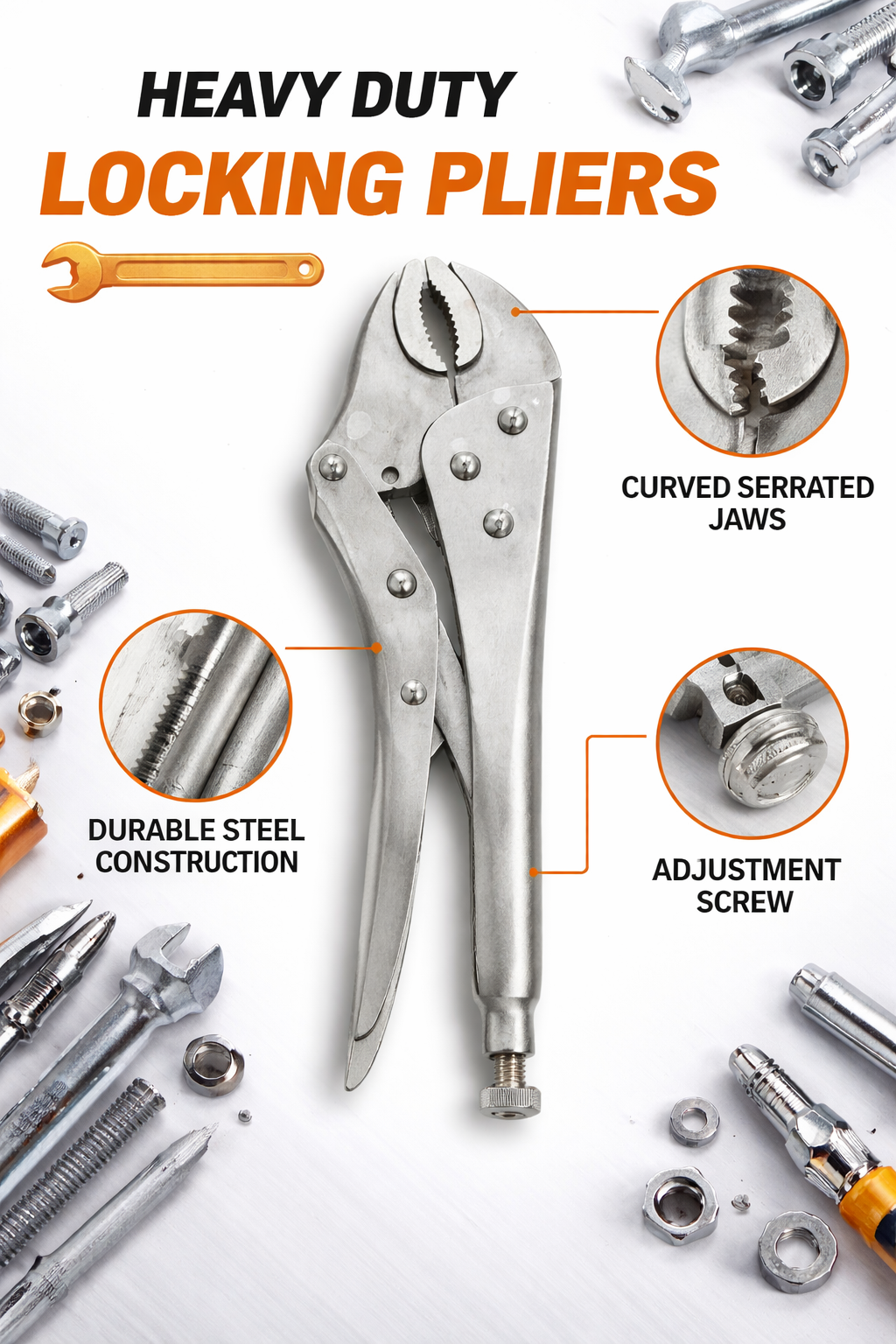 Szczypce Zaciskowe Typu Vise-Grip z Regulacją Szczęk COLK08101