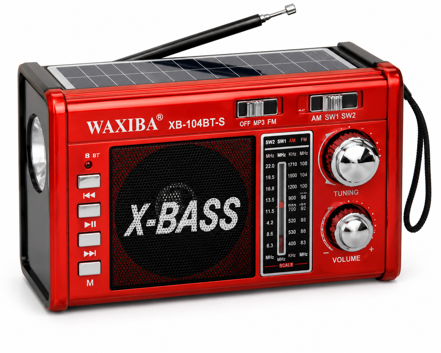 Radio Solarne WAXIBA XB-104BT-S Bluetooth Latarka FM/AM/SW
