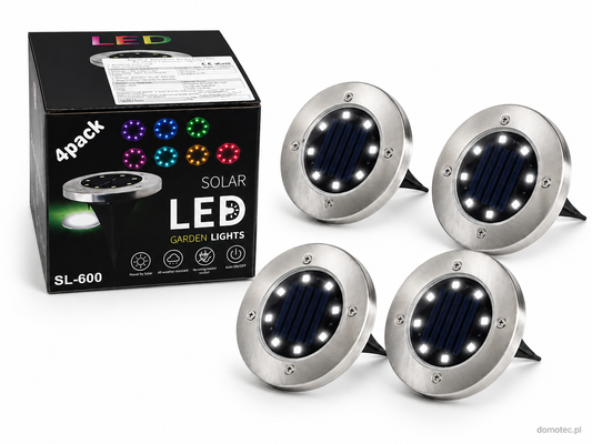 Solarne Lampy Ogrodowe LED - Zestaw 4 szt. Białe Światło