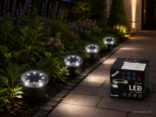 Solarne Lampy Ogrodowe LED - Zestaw 4 szt. Białe Światło