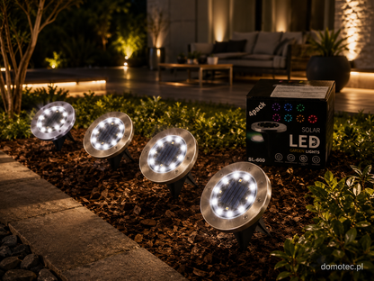Solarne Lampy Ogrodowe LED - Zestaw 4 szt. Białe Światło