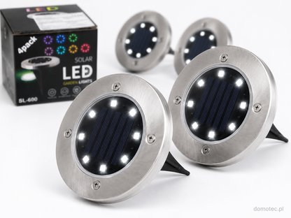 Solarne Lampy Ogrodowe LED - Zestaw 4 szt. Białe Światło