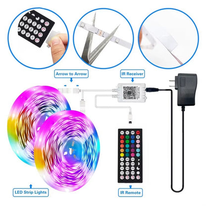 Inteligentna Taśma LED RGB 5m z Synchronizacją Muzyki i Aplikacją