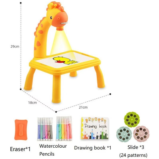 Stoliczek Projektor Żyrafa do Rysowania dla Dzieci | Zestaw Artystyczny