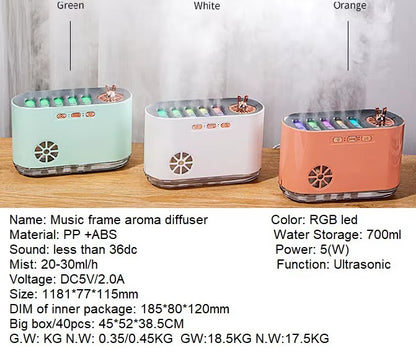 Nawilżacz Fontanna Muzyczna LED 700ml - Aromaterapia i Relaks