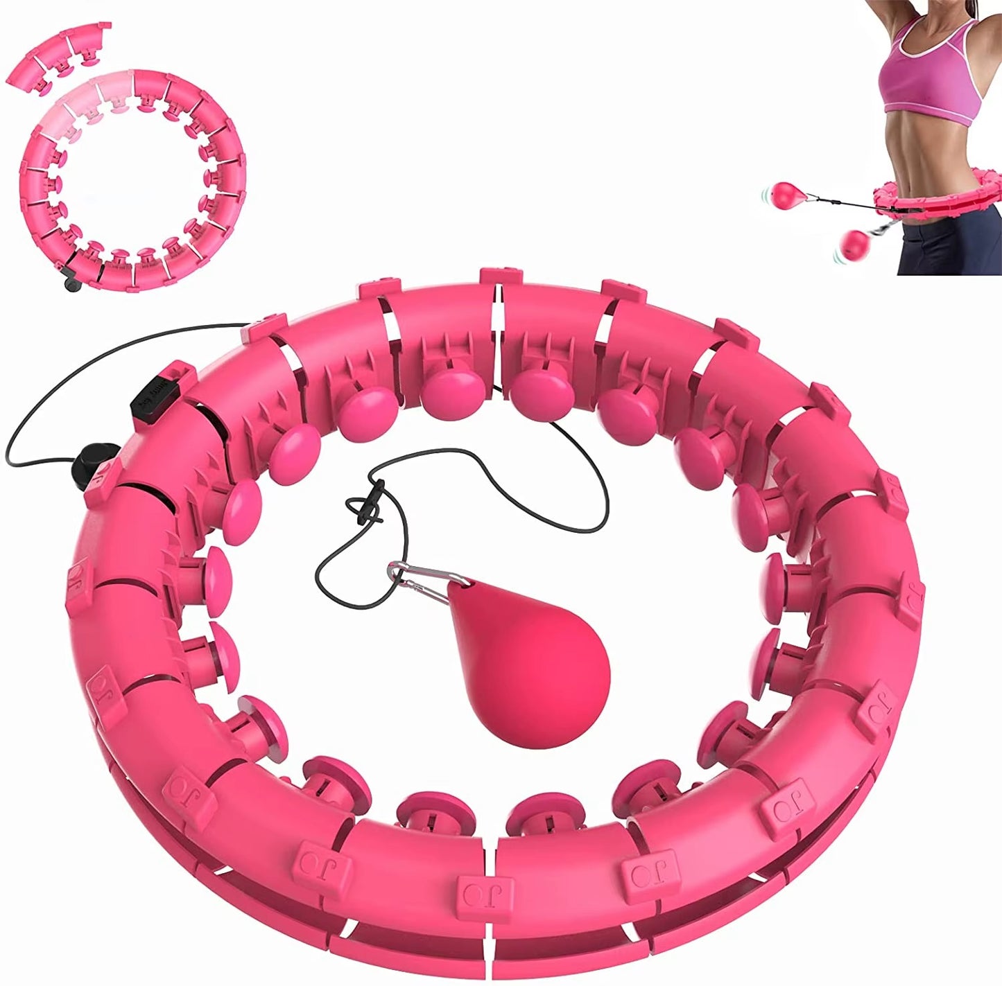 Smart Hula-Hop Fitness z Obciążeniem - Regulowany do Spalania Tłuszczu