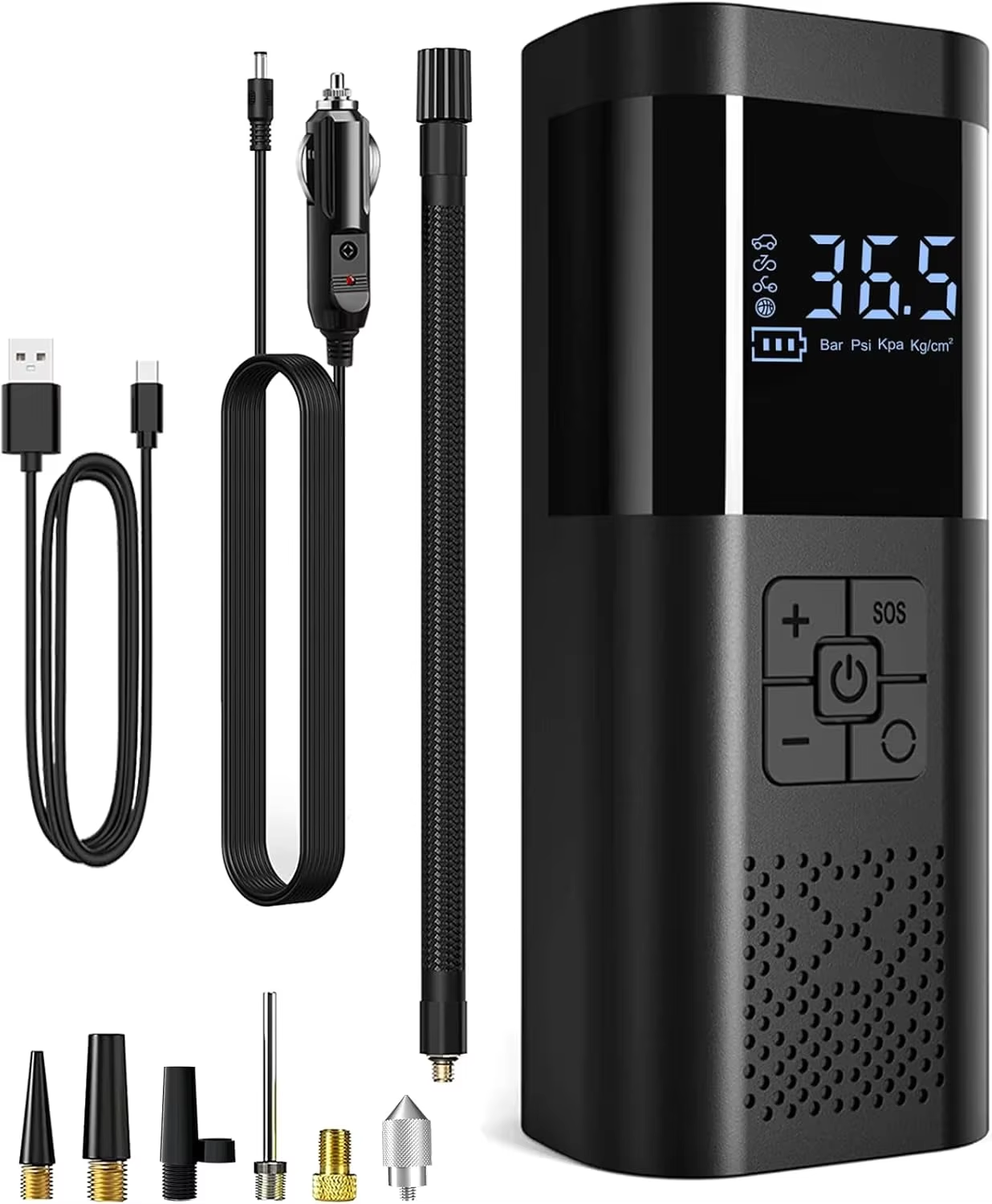 Przenośny Kompresor Samochodowy Cyfrowy LED | Pompka do Opon