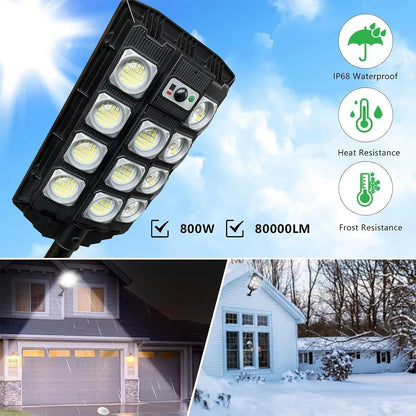 Lampa Solarna Uliczna 400W z Pilotem IP65 - Oświetlenie Ogrodowe