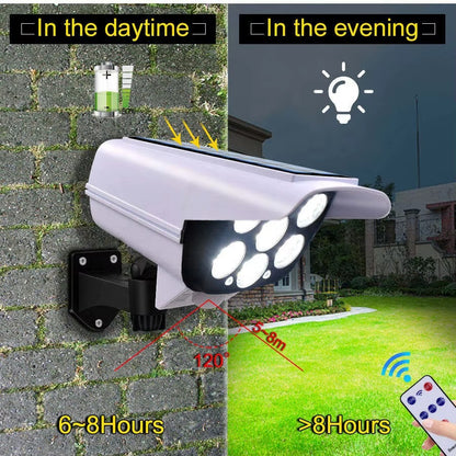 Solarna Lampa LED Kamera Atrapa z Czujnikiem Ruchu i Pilotem
