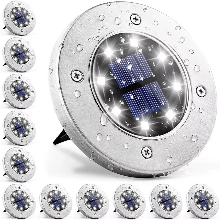 Solarne Lampy Ziemne LED Wodoodporne Ogrodowe Zestaw 10 szt.