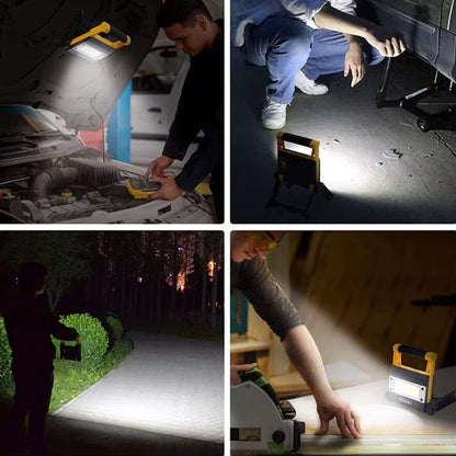 Lampa Robocza LED COB Przenośna z Podstawą | Jasne Oświetlenie