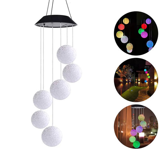 Solarne Dzwonki Wiatrowe LED Zmieniające Kolory - Ogród, Patio