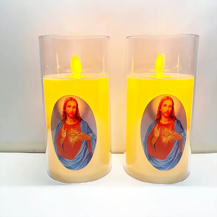 Świece LED Religijne Zestaw 4 szt. - Ruchomy Płomień | Sklep