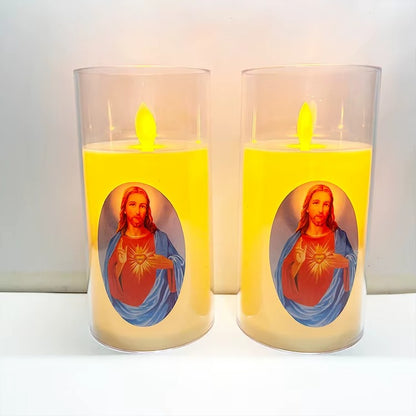 Świece LED Religijne Zestaw 4 szt. - Ruchomy Płomień | Sklep