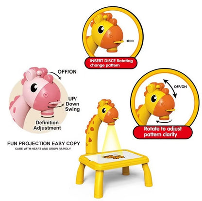 Stoliczek Projektor Żyrafa do Rysowania dla Dzieci | Zestaw Artystyczny