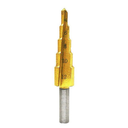 Wiertło Stożkowe HSS Tytanowe 4-12mm do Metalu Drewna Plastik