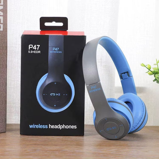 Słuchawki Bezprzewodowe P47 Bluetooth z Mikrofonem LED – Składane – zdjęcie 2