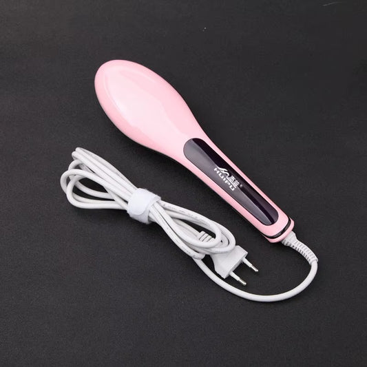 NASV Cyfrowa Szczotka Prostująca Włosy z Wyświetlaczem LCD - Różowa