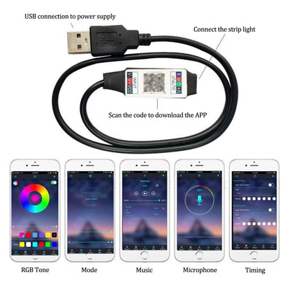 Inteligentne Taśmy LED RGB USB 5V z Aplikacją i Pilotem