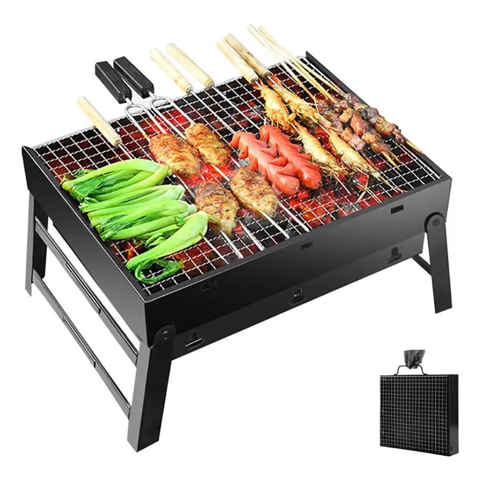 Przenośny Składany Grill Węglowy - Idealny na Piknik i Kemping