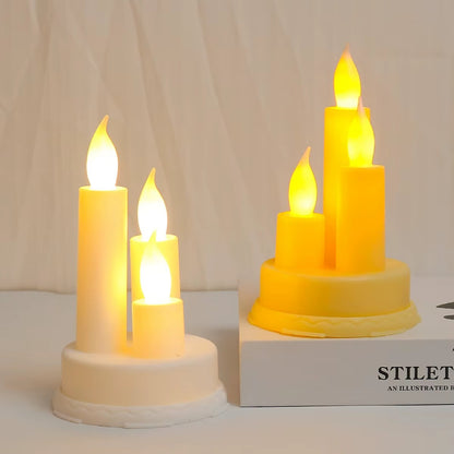 Złoty Zestaw Świec LED Migoczący Płomień Dekoracja Domu