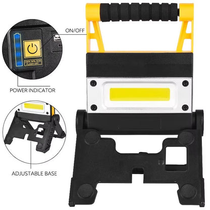 Lampa Robocza LED COB Przenośna z Podstawą | Jasne Oświetlenie
