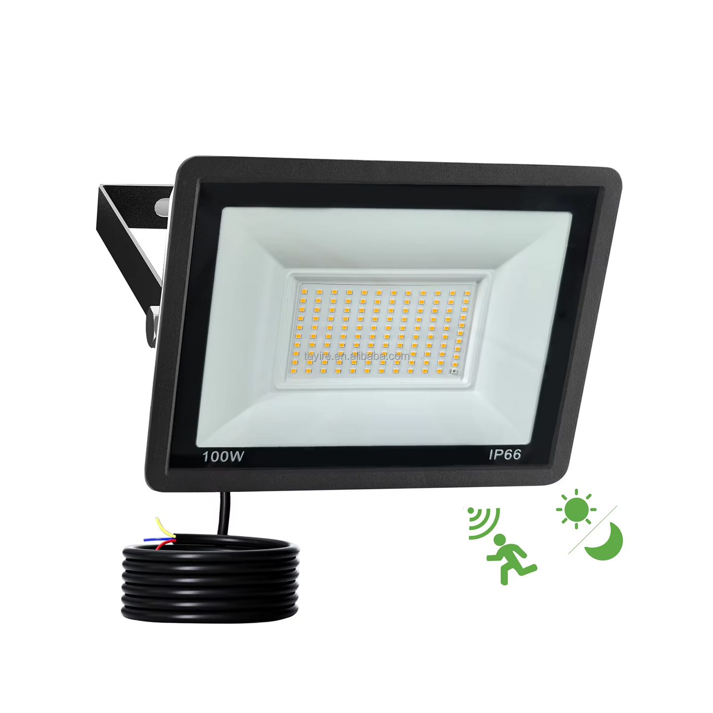 Naświetlacz LED 100W IP66 z Czujnikiem Ruchu i Zmierzchu
