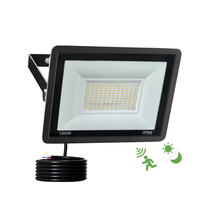Naświetlacz LED 100W IP66 z Czujnikiem Ruchu i Zmierzchu