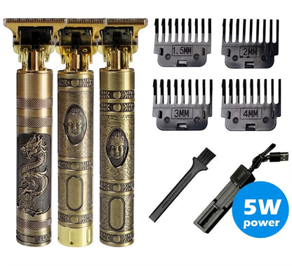 Trymer do Włosów T9 Buddha Złoty Bezprzewodowy USB