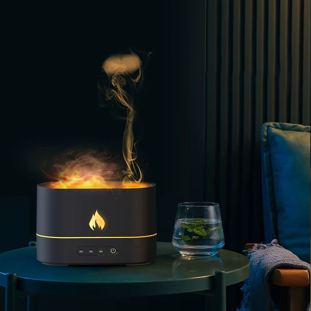 Dyfuzor Zapachowy z Efektem Płomienia 3D - Nawilżacz Powietrza USB